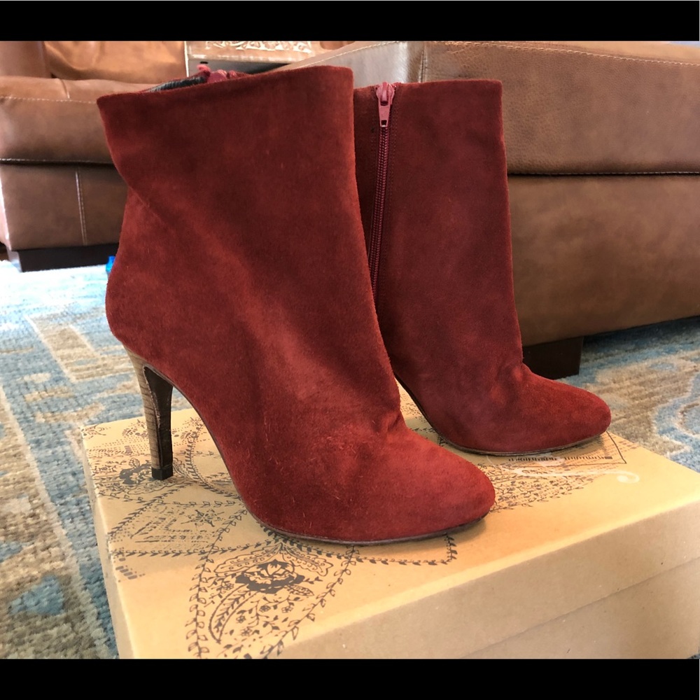 Free People Booties | Burgundy | Euro-size 36